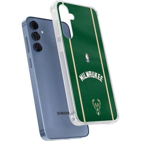 NBA Milwaukee Bucks Jersey Galaxy A35 5G Clear Case