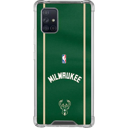 NBA Milwaukee Bucks Jersey Galaxy A71 5G Clear Case