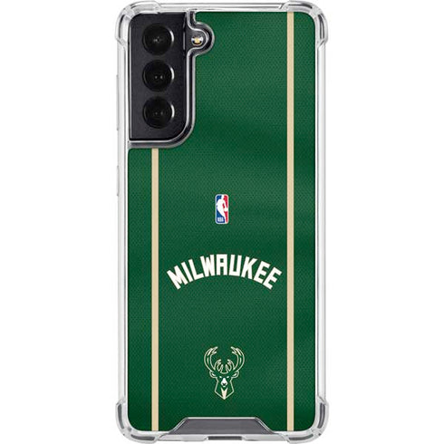 NBA Milwaukee Bucks Jersey Galaxy S22 Clear Case