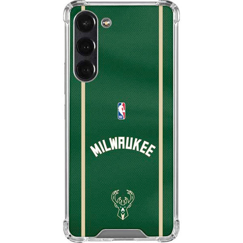NBA Milwaukee Bucks Jersey Galaxy S24 FE Clear Case