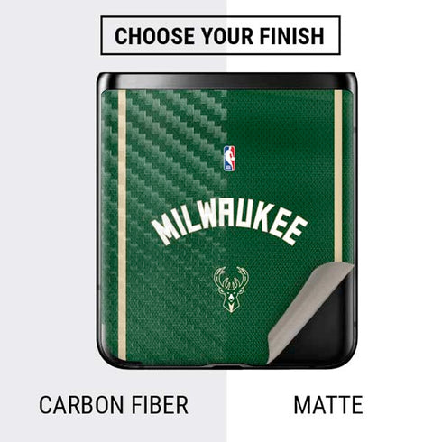 NBA Milwaukee Bucks Jersey Galaxy Z Flip Skin