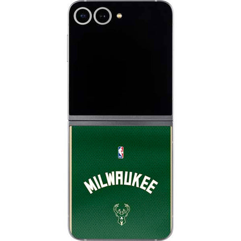 NBA Milwaukee Bucks Jersey Galaxy Z Flip6 Skin
