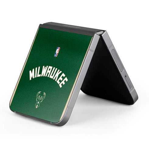 NBA Milwaukee Bucks Jersey Galaxy Z Flip6 Skin