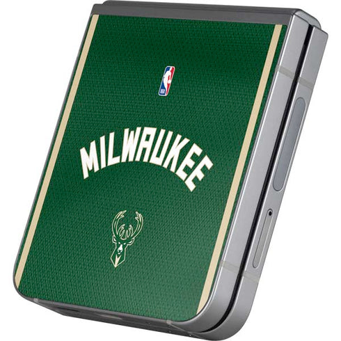 NBA Milwaukee Bucks Jersey Galaxy Z Flip6 Skin