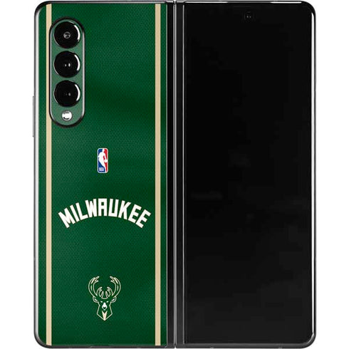 NBA Milwaukee Bucks Jersey Galaxy Z Fold3 5G Skin
