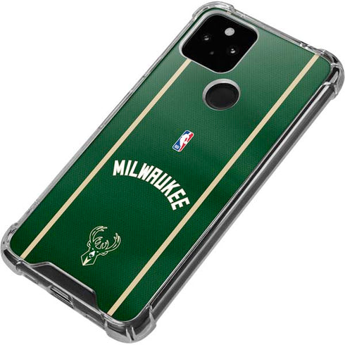 NBA Milwaukee Bucks Jersey Google Pixel 5a 5G Clear Case