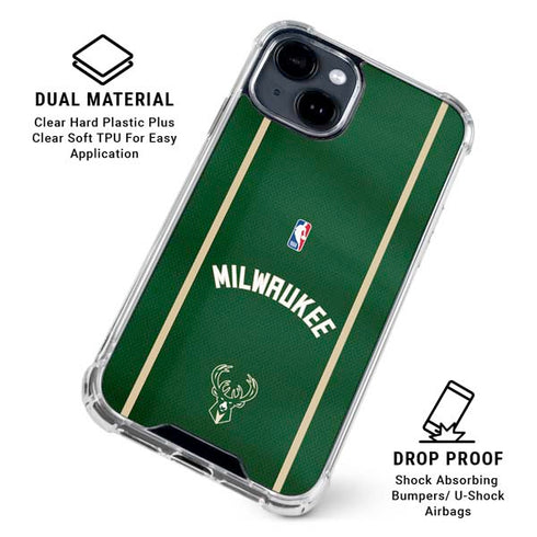 NBA Milwaukee Bucks Jersey iPhone 14 Plus Clear Case