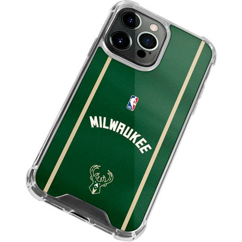 NBA Milwaukee Bucks Jersey iPhone 14 Pro Clear Case