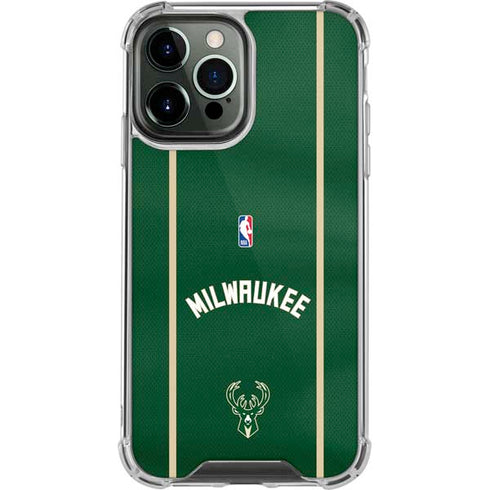 NBA Milwaukee Bucks Jersey iPhone 14 Pro Max Clear Case