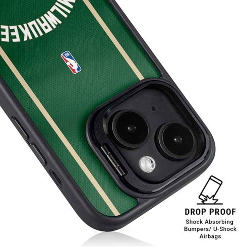 NBA Milwaukee Bucks Jersey iPhone 15 Plus Kickstand Case