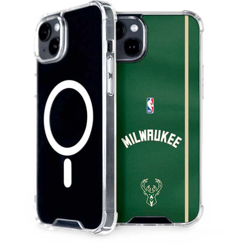 NBA Milwaukee Bucks Jersey iPhone 15 Plus MagSafe Case