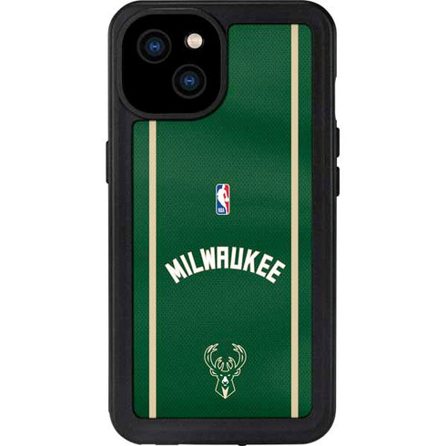 NBA Milwaukee Bucks Jersey iPhone 15 Plus Waterproof Case