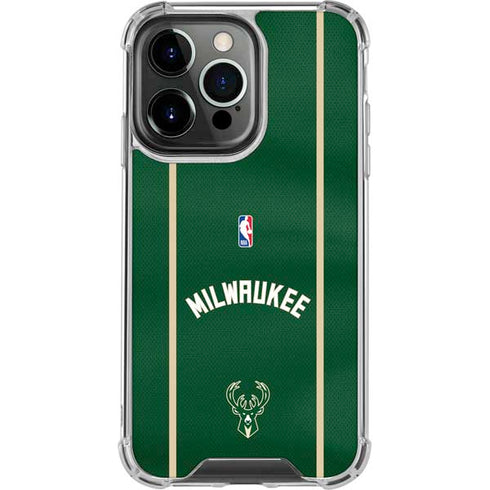 NBA Milwaukee Bucks Jersey iPhone 15 Pro Max Clear Case