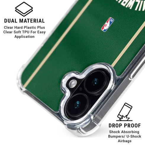 NBA Milwaukee Bucks Jersey iPhone 16 Clear Case