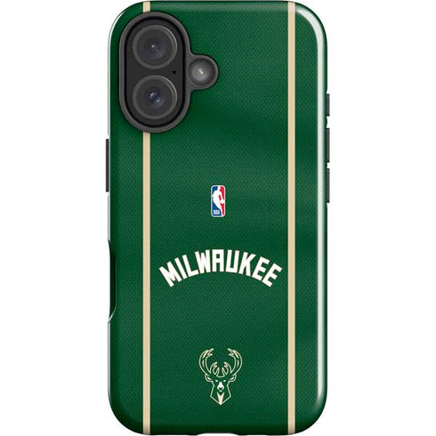 NBA Milwaukee Bucks Jersey iPhone 16 Plus Impact Case