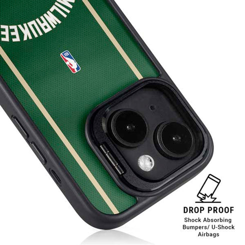 NBA Milwaukee Bucks Jersey iPhone 16 Plus Kickstand Case
