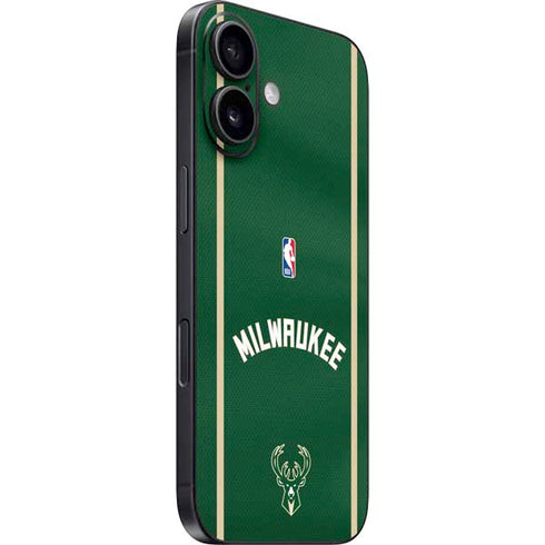 NBA Milwaukee Bucks Jersey iPhone 16 Plus Skin