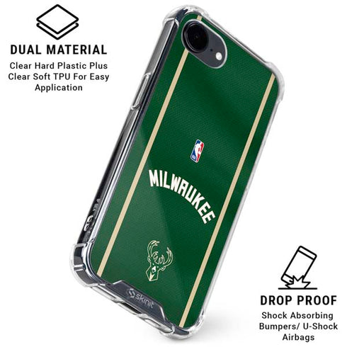 NBA Milwaukee Bucks Jersey iPhone 16e Clear Case