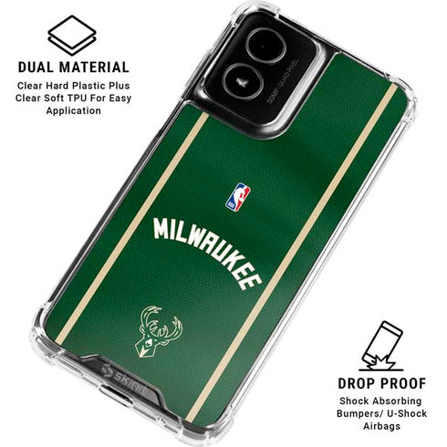 NBA Milwaukee Bucks Jersey Moto G Power 5G (2024) Clear Case