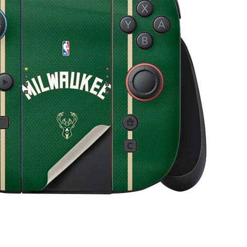 NBA Milwaukee Bucks Jersey Nintendo Switch 2 (2025) Joy-Con Controller Skin