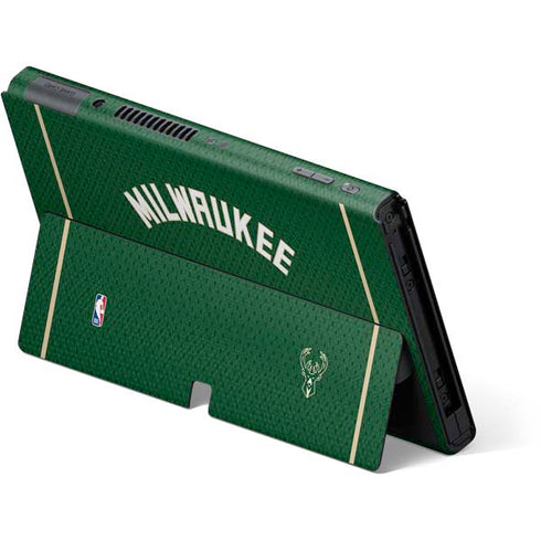 NBA Milwaukee Bucks Jersey Nintendo Switch OLED (2021) Skin