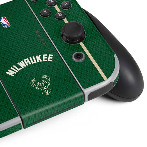NBA Milwaukee Bucks Jersey Nintendo Switch OLED (2021) Skin