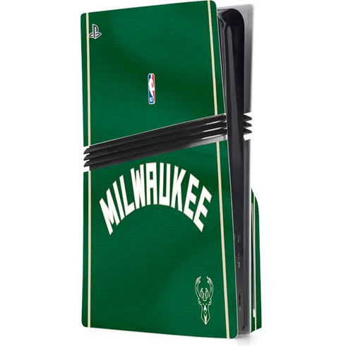NBA Milwaukee Bucks Jersey PS5 Pro Disk Console Skin