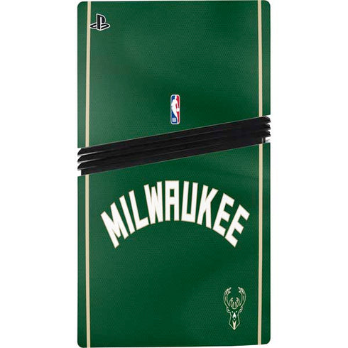 NBA Milwaukee Bucks Jersey PS5 Pro Disk Console Skin