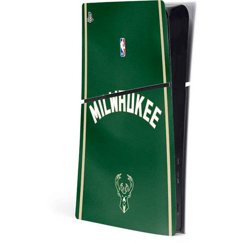 NBA Milwaukee Bucks Jersey PS5 Slim Digital Edition Console Skin