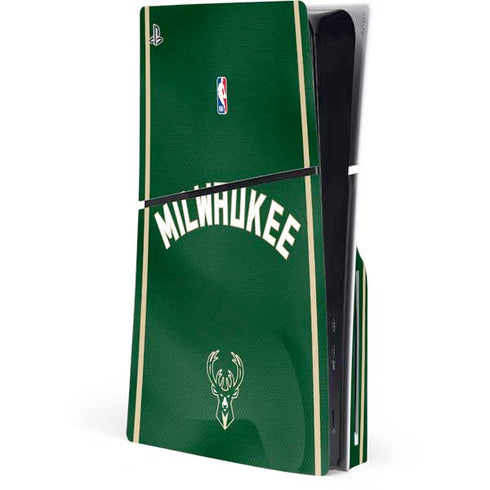 NBA Milwaukee Bucks Jersey PS5 Slim Disk Console Skin