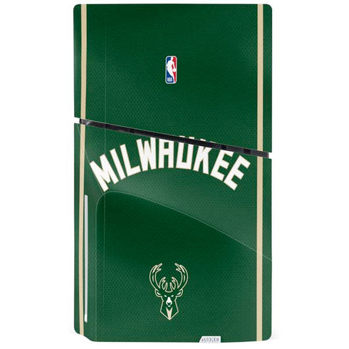 NBA Milwaukee Bucks Jersey PS5 Slim Disk Console Skin
