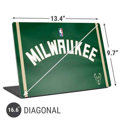 NBA Milwaukee Bucks Jersey Universal Laptop 16.6in (13.4 x 9.7in) Skin