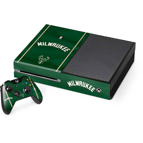 NBA Milwaukee Bucks Jersey Xbox One Console and Controller Bundle Skin