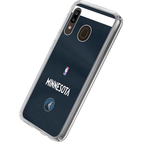 NBA Minnesota Timberwolves Jersey Galaxy A20 Clear Case