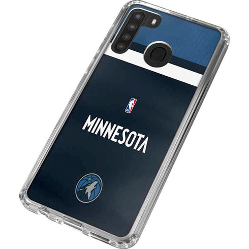 NBA Minnesota Timberwolves Jersey Galaxy A21 Clear Case