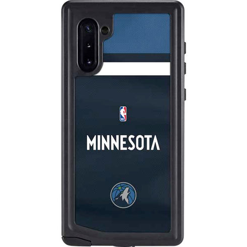 NBA Minnesota Timberwolves Jersey Galaxy Note 10 Waterproof Case
