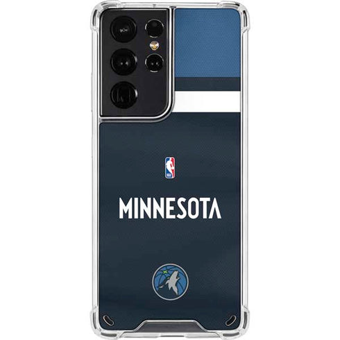 NBA Minnesota Timberwolves Jersey Galaxy S21 Ultra 5G Clear Case