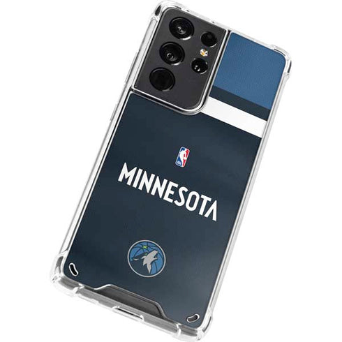 NBA Minnesota Timberwolves Jersey Galaxy S21 Ultra 5G Clear Case