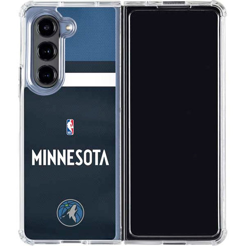 NBA Minnesota Timberwolves Jersey Galaxy Z Fold5 5G Clear Case