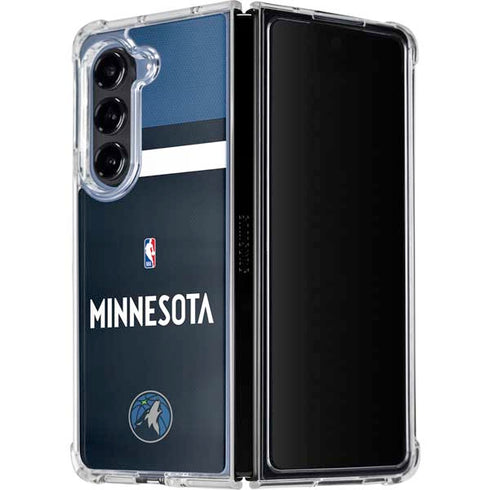 NBA Minnesota Timberwolves Jersey Galaxy Z Fold5 5G Clear Case
