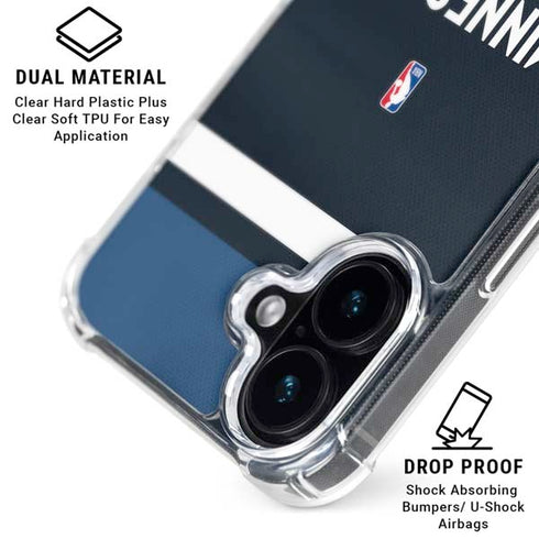 NBA Minnesota Timberwolves Jersey iPhone 16 Plus Clear Case