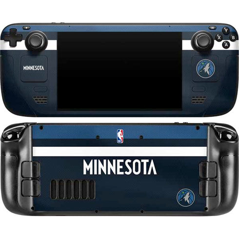 NBA Minnesota Timberwolves Jersey Steam Deck Handheld Gaming Computer OLED Skin