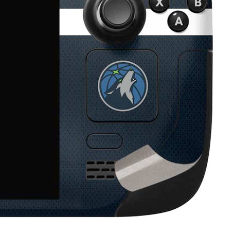 NBA Minnesota Timberwolves Jersey Steam Deck Handheld Gaming Computer OLED Skin