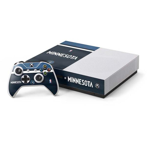 NBA Minnesota Timberwolves Jersey Xbox One S Console and Controller Bundle Skin