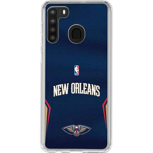 NBA New Orleans Pelicans Jersey Galaxy A21 Clear Case