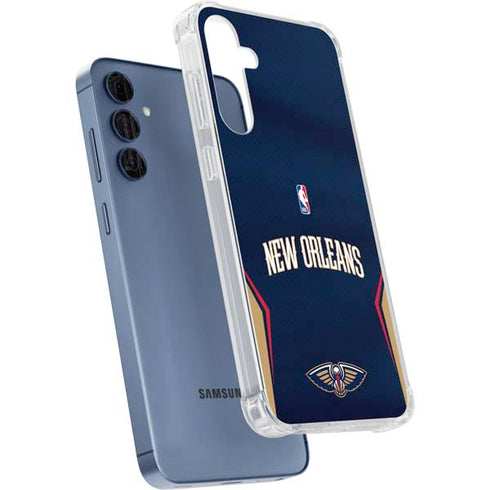 NBA New Orleans Pelicans Jersey Galaxy A55 5G Clear Case