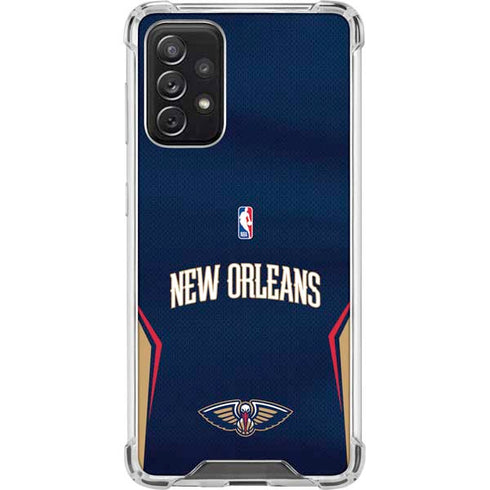 NBA New Orleans Pelicans Jersey Galaxy A72 5G Clear Case