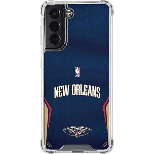 NBA New Orleans Pelicans Jersey Galaxy S21 5G Clear Case