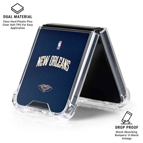 NBA New Orleans Pelicans Jersey Galaxy Z Flip6 Clear Case