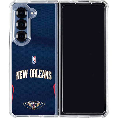NBA New Orleans Pelicans Jersey Galaxy Z Fold6 Clear Case